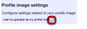 Manage profile image settings.